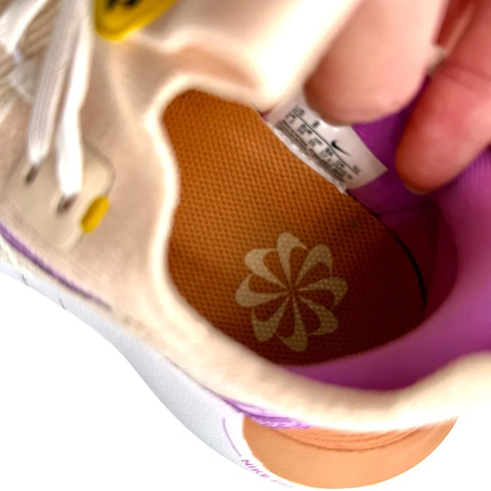 Nike Nike‎ Run Flyknit Next Nature Women's Sneakers in Cream, Purple, and Orange